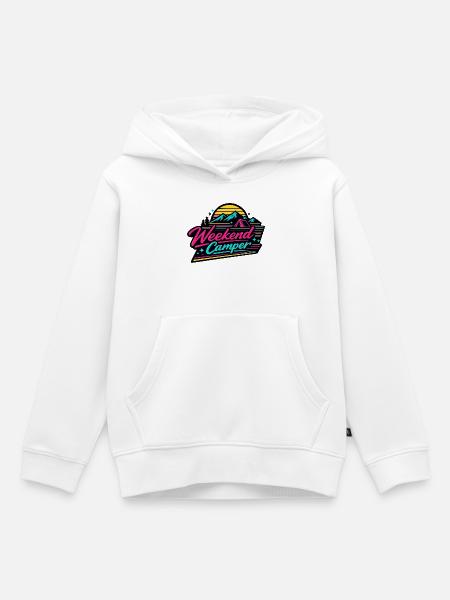 Weekend Camper Neon Skyline - Kinder Premium Organic Hoodie - Weiß