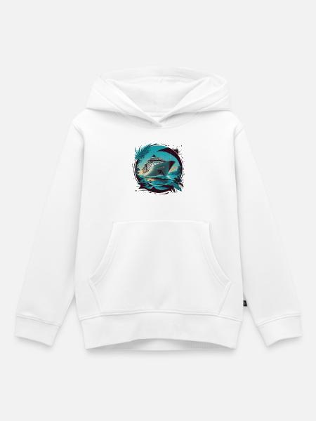 Kunstdruck von Kreuzfahrtschiffen - Kinder Premium Organic Hoodie - Weiß