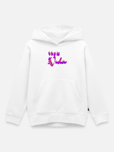 Auf das Leben Blumen-Design - Kinder Premium Organic Hoodie - Weiß