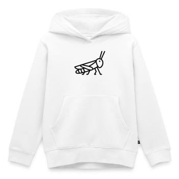 sauterelle - Sweat Premium à capuche enfant bio - blanc - Devant - AI Model Kid Female (0cm)