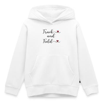 athletics - Kids Premium Organic Hoodie - white - Front - AI Model Kid Female (0cm)