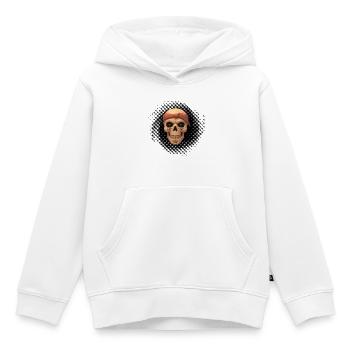Black Hole Thug Skull T-Shirt-Design. - Kinder Premium Organic Hoodie - Weiß - Vorne - AI Model Kid Female (0cm)
