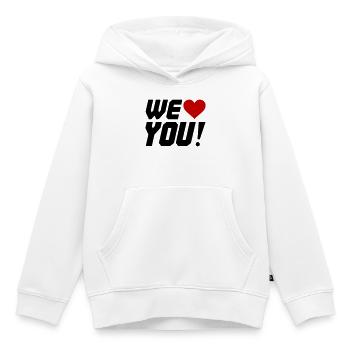 Silhouette en contraste de cœur - Sweat Premium à capuche enfant bio - blanc - Devant - AI Model Kid Female (0cm)