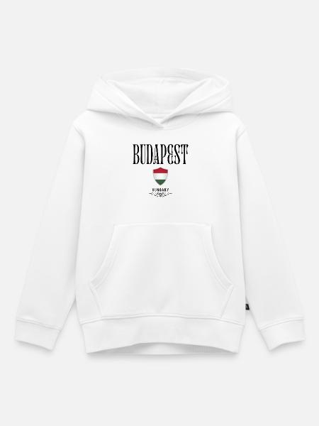 Budapester Souvenir, elegantes Design Budapest - Kinder Premium Organic Hoodie - Weiß