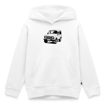 Défenseur - Sweat Premium à capuche enfant bio - blanc - Devant - AI Model Kid Female (0cm)