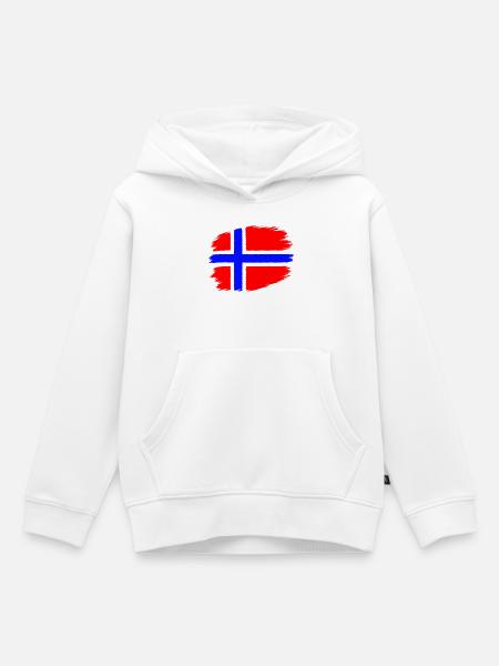 Flagge Norwegen - Kinder Premium Organic Hoodie - Weiß