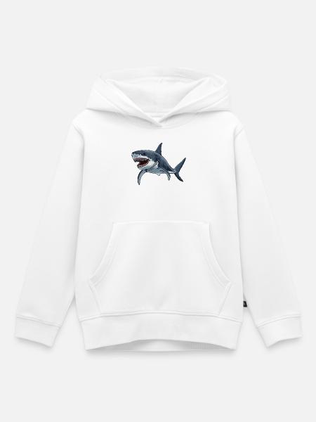 Haie Hai - Kinder Premium Organic Hoodie - Weiß
