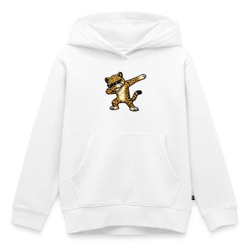 Dabbing Gepard Cheetah Leopard Design - Kids Premium Organic Hoodie - white - Front - AI Model Kid Female (0cm)