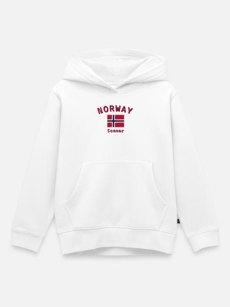 Norwegen - Kinder Premium Organic Hoodie - Weiß