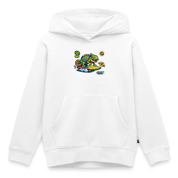 Colorful chameleon surfing art - Kids Premium Organic Hoodie - white - Front - AI Model Kid Female (0cm)