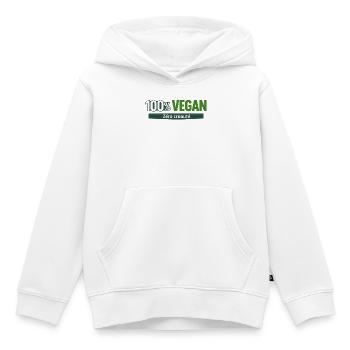 100% Vegan Zéro Cruauté - Sweat Premium à capuche enfant bio - blanc - Devant - AI Model Kid Female (0cm)