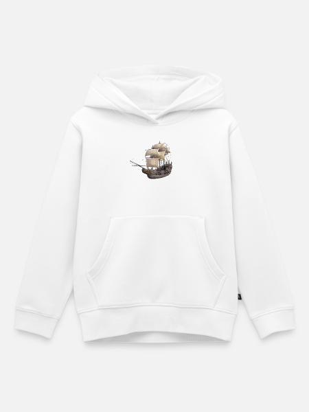 Piratenschiff – Abenteuer auf hoher See - Kinder Premium Organic Hoodie - Weiß
