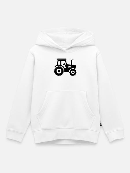 Traktor Trecker Silhouette - Kinder Premium Organic Hoodie - Weiß