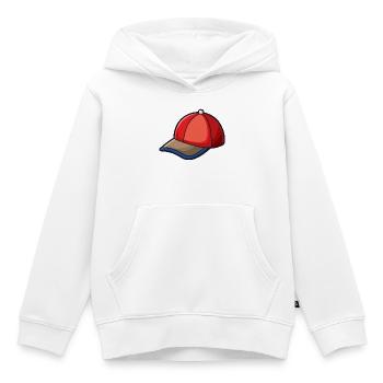 Casquette de baseball de dessins animés - Sweat Premium à capuche enfant bio - blanc - Devant - AI Model Kid Female (0cm)