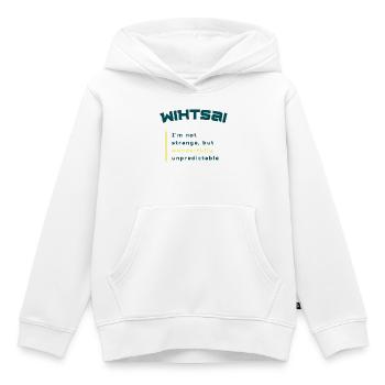 WIHTSAI | Wonderfully unpredictable - Kids Premium Organic Hoodie - white - Front - AI Model Kid Female (0cm)