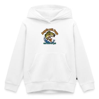 Pêcher avec papa – tout va bien - Sweat Premium à capuche enfant bio - blanc - Devant - AI Model Kid Female (0cm)