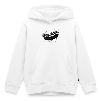 Hot Dog Ink Splash & Splash Black - Kinder Premium Organic Hoodie - Weiß - Vorne - AI Model Kid Female (0cm)