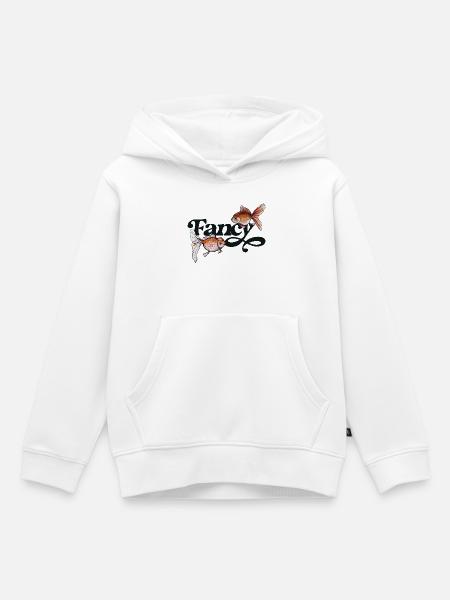 Fancy Goldfish-Schriftdruck - Kinder Premium Organic Hoodie - Weiß