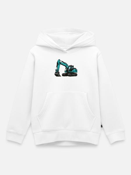 Teal Bagger Illustration - Kinder Premium Organic Hoodie - Weiß