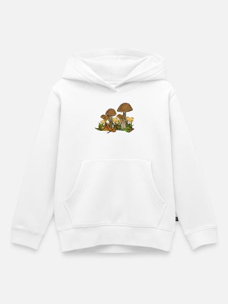 Pilze - Kinder Premium Organic Hoodie - Weiß