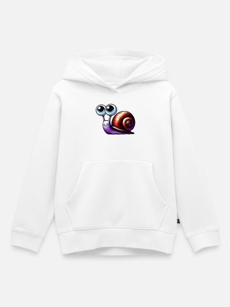 Schnecke - Kinder Premium Organic Hoodie - Weiß