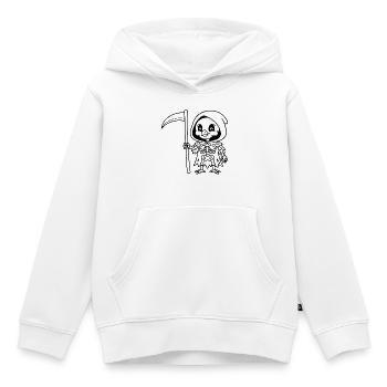 Niedliches Skelett-Huhn-Sensenmann-Grim-Reaper-Gruselbild - Kinder Premium Organic Hoodie - Weiß - Vorne - AI Model Kid Female (0cm)