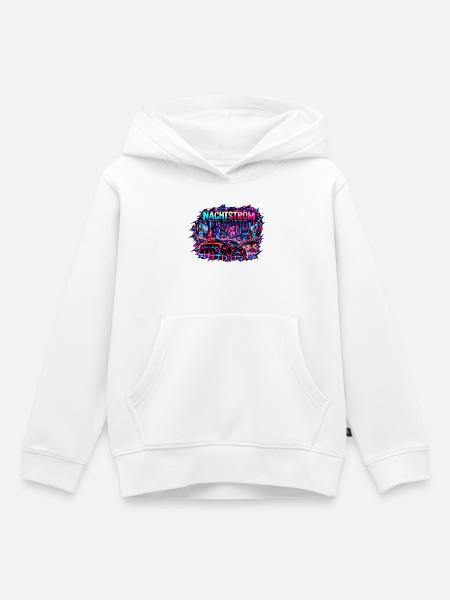 Nachtstrom Neonrenner Stadt - Kinder Premium Organic Hoodie - Weiß