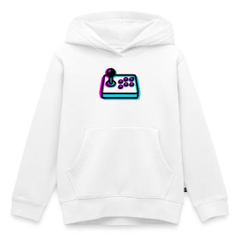 Cyan Arcade Stick Glitch Grafik - Kinder Premium Organic Hoodie - Weiß - Vorne - AI Model Kid Female (0cm)