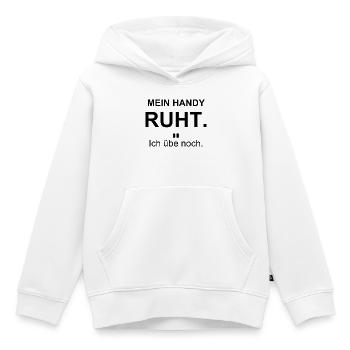 Mein Handy ruht – Ich übe noch – schwarz - Kinder Premium Organic Hoodie - Weiß - Vorne - AI Model Kid Female (0cm)