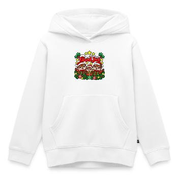 Fröhliche Weihnachten – Otterfamilien-Design - Kinder Premium Organic Hoodie - Weiß - Vorne - AI Model Kid Female (0cm)