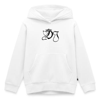 DJ- Discjockey- Monogramm mit Krone - Kinder Premium Organic Hoodie - Weiß - Vorne - AI Model Kid Female (0cm)