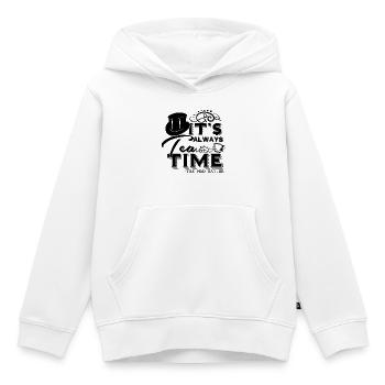 Alice im Wunderland Zitat "Always Tea Time" - Kinder Premium Organic Hoodie - Weiß - Vorne - AI Model Kid Female (0cm)