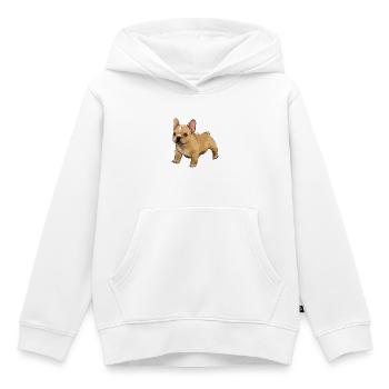 bouledogue français - Sweat Premium à capuche enfant bio - blanc - Devant - AI Model Kid Female (0cm)