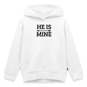 he is mine - Sweat Premium à capuche enfant bio - blanc - Devant - AI Model Kid Female (0cm)
