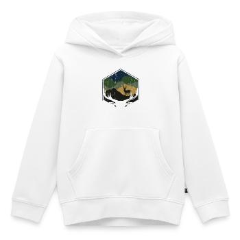 Hirsch - Natur - Berge - Wald - Kinder Premium Organic Hoodie - Weiß - Vorne - AI Model Kid Female (0cm)