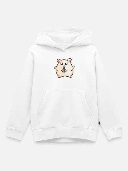 Süßer Hamster - Kinder Premium Organic Hoodie - Weiß