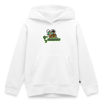 Graubünden Steinbock mit Sonnenbrille - Kinder Premium Organic Hoodie - Weiß - Vorne - AI Model Kid Female (0cm)