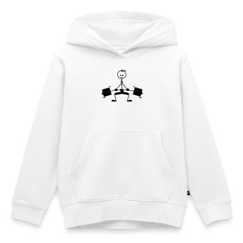 Weight training weight lifts logo, emblem - Kids Premium Organic Hoodie - white - Front - AI Model Kid Female (0cm)