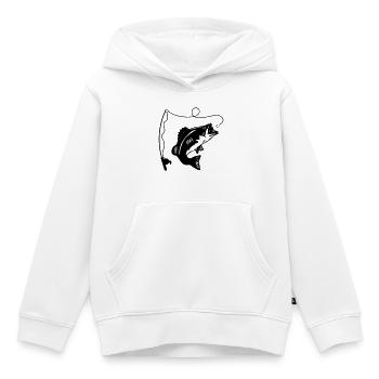 Angelrute und Fisch - Kinder Premium Organic Hoodie - Weiß - Vorne - AI Model Kid Female (0cm)