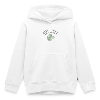 Viel Glück Glueck Kleeblatt - Kinder Premium Organic Hoodie - Weiß - Vorne - AI Model Kid Female (0cm)
