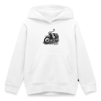 SIMSON Schwalbe KR51 - Sweat Premium à capuche enfant bio - blanc - Devant - AI Model Kid Female (0cm)