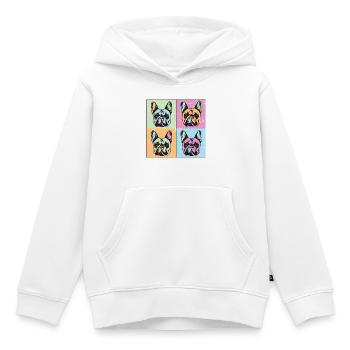 Bulldogs Image Abstract - Sweat Premium à capuche enfant bio - blanc - Devant - AI Model Kid Female (0cm)