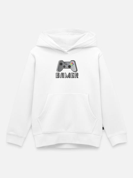 Spieler - Kinder Premium Organic Hoodie - Weiß