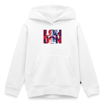 Londres - Sweat Premium à capuche enfant bio - blanc - Devant - AI Model Kid Female (0cm)