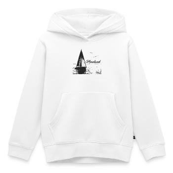 Ameland Segelboot und 2 Möwen - Kinder Premium Organic Hoodie - Weiß - Vorne - AI Model Kid Female (0cm)
