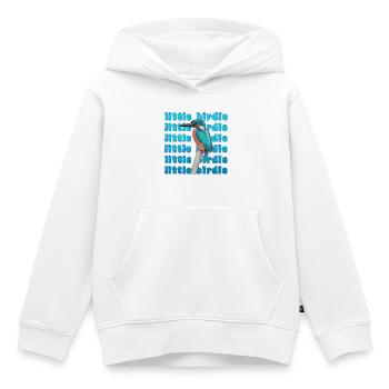 Martin-pêcheur - bel oiseau bleu - aquarelle - Sweat Premium à capuche enfant bio - blanc - Devant - AI Model Kid Female (0cm)
