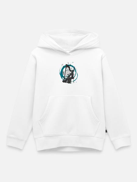 Sons de harpe - Sweat Premium à capuche enfant bio - blanc