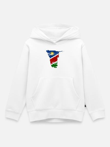Namibia Landkarte used - Kinder Premium Organic Hoodie - Weiß
