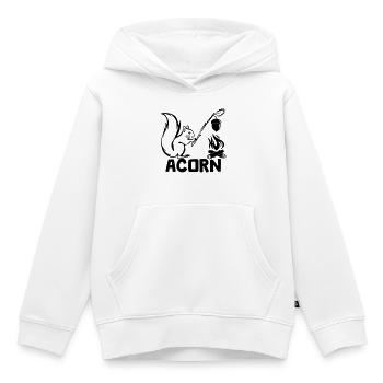 Acorn - Hungry Squirrel [Black] - Kids Premium Organic Hoodie - white - Front - AI Model Kid Female (0cm)