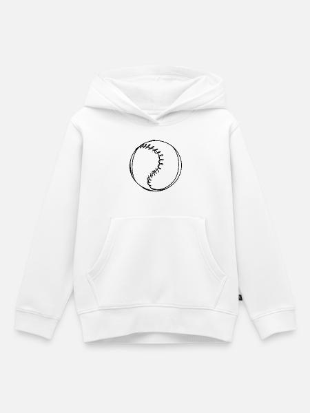 Baseball Ball - Kinder Premium Organic Hoodie - Weiß
